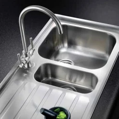 Rangemaster Cruciform Monobloc Kitchen Sink Mixer Tap - Brushed Nickel