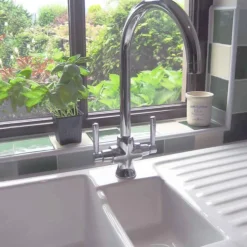 Rangemaster Cruciform Twin Lever Monobloc Kitchen Mixer Tap
