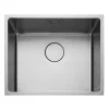 Rangemaster Cubix 1 Bowl Brushed Stainless Steel Inset/Undermount Sink & Waste Kit - 540 x 440mm