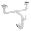 Rangemaster Double Belfast Chrome Waste Kit For Double Belfast 2 Bowl Sink