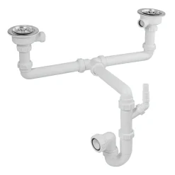 Rangemaster Double Belfast Chrome Waste Kit For Double Belfast 2 Bowl Sink