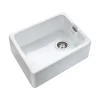 Rangemaster Farmhouse 1 Bowl White Fireclay Ceramic Belfast Sink - 595 x 455mm