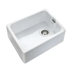 Rangemaster Farmhouse 1 Bowl White Fireclay Ceramic Belfast Sink - 595 x 455mm