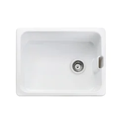 Rangemaster Farmhouse 1 Bowl White Fireclay Ceramic Belfast Sink - 595 x 455mm