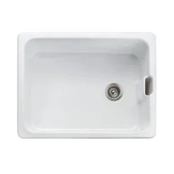 Rangemaster Farmhouse White Ceramic Belfast Sink & Waste Kit - 595 x 455mm