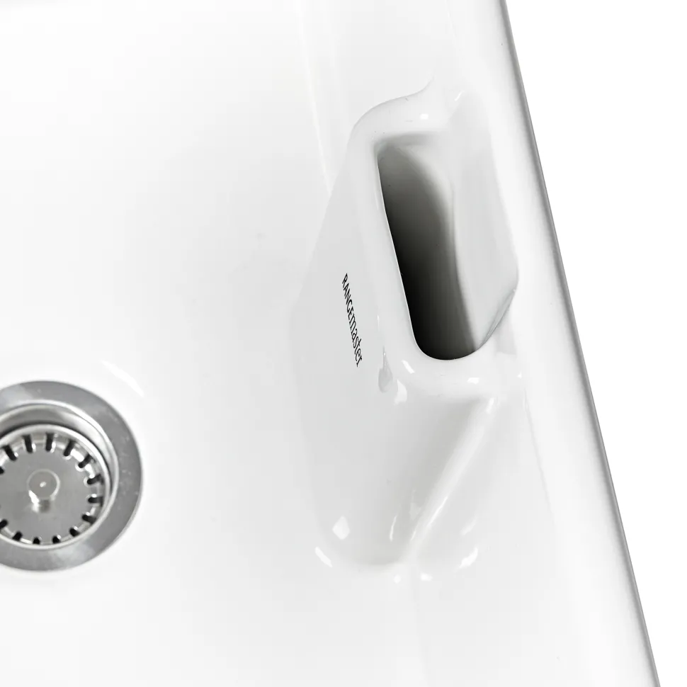 Rangemaster Farmhouse White Ceramic Belfast Sink & Waste Kit - 595 x 455mm