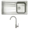 Rangemaster Glendale Single Bowl Stainless Steel Kitchen Sink & Vellamo Revolve Monobloc Mixer Tap