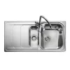 Rangemaster Houston 1.5 Bowl Stainless Steel Sink & Waste with Reversible Drainer - 985 x 508mm