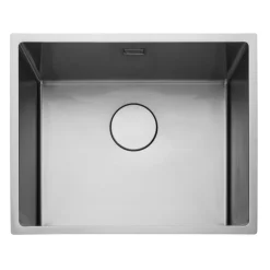 Rangemaster Kube 1 Bowl Brushed Stainless Steel Inset/Undermount Sink & Waste Kit - 540 x 440mm
