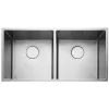 Rangemaster Kube 2 Bowl Brushed Stainless Steel Inset/Undermount Sink & Waste Kit - 860 x 440mm