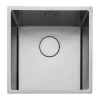 Rangemaster Kube 1 Bowl Brushed Stainless Steel Inset/Undermount Sink & Waste Kit - 440 x 440mm