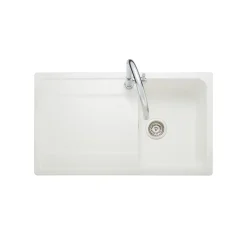 Rangemaster Loa 1 Bowl Igneous Granite Kitchen Sink with Reversible Drainer & Waste Kit - 860 x 500mm