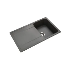 Rangemaster Loa 1 Bowl Igneous Granite Kitchen Sink with Reversible Drainer & Waste Kit - 860 x 500mm