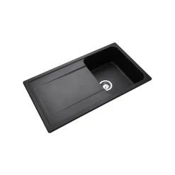 Rangemaster Loa 1 Bowl Igneous Granite Kitchen Sink with Reversible Drainer & Waste Kit - 860 x 500mm