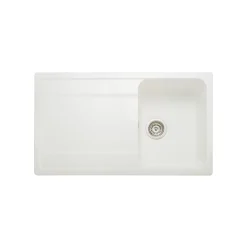 Rangemaster Loa 1 Bowl Igneous Granite Kitchen Sink with Reversible Drainer & Waste Kit - 860 x 500mm