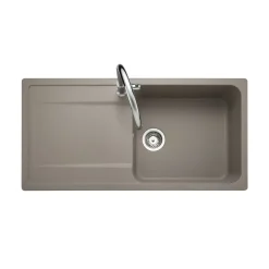 Rangemaster Loa 1 Bowl Igneous Granite Kitchen Sink with Reversible Drainer & Waste Kit - 1000 x 500mm
