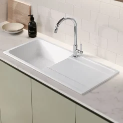 Rangemaster Loa 1 Bowl Igneous Granite Kitchen Sink with Reversible Drainer & Waste Kit - 1000 x 500mm