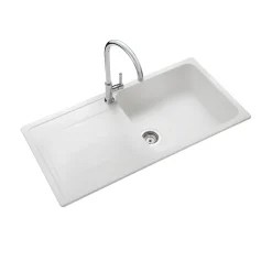Rangemaster Loa 1 Bowl Igneous Granite Kitchen Sink with Reversible Drainer & Waste Kit - 1000 x 500mm