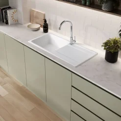 Rangemaster Loa 1 Bowl Igneous Granite Kitchen Sink with Reversible Drainer & Waste Kit - 1000 x 500mm