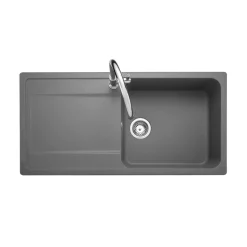 Rangemaster Loa 1 Bowl Igneous Granite Kitchen Sink with Reversible Drainer & Waste Kit - 1000 x 500mm