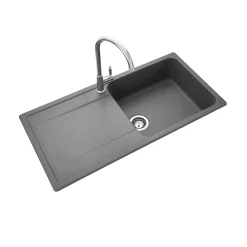 Rangemaster Loa 1 Bowl Igneous Granite Kitchen Sink with Reversible Drainer & Waste Kit - 1000 x 500mm