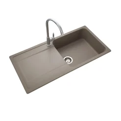 Rangemaster Loa 1 Bowl Igneous Granite Kitchen Sink with Reversible Drainer & Waste Kit - 1000 x 500mm