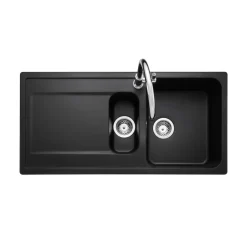 Rangemaster Loa 1.5 Bowl Igneous Granite Kitchen Sink with Reversible Drainer & Waste Kit - 1000 x 500mm
