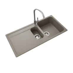 Rangemaster Loa 1.5 Bowl Igneous Granite Kitchen Sink with Reversible Drainer & Waste Kit - 1000 x 500mm