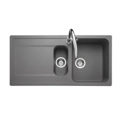 Rangemaster Loa 1.5 Bowl Igneous Granite Kitchen Sink with Reversible Drainer & Waste Kit - 1000 x 500mm