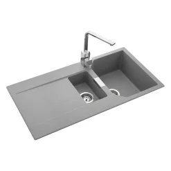 Rangemaster Mayon 1.5 Bowl Igneous Granite Kitchen Sink & Waste Kit with Reversible Drainer - 1000 x 510mm