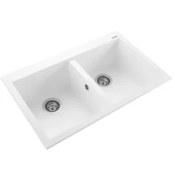 Rangemaster Oridian Inset 2 Bowl Igneous Granite Composite Kitchen Sink & Waste Kit - 790 x 500mm