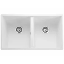 Rangemaster Oridian Undermount 2 Bowl Igneous Granite Composite Kitchen Sink & Waste Kit - 760 x 435mm