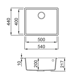Rangemaster Oridian Undermount 1 Bowl Igneous Granite Composite Kitchen Sink & Waste Kit - 540 x 440mm