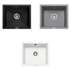 Rangemaster Paragon 1 Bowl Granite Composite Undermount Kitchen Sink & Waste Kit - 533 x 457mm