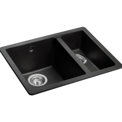 Rangemaster Paragon 1.5 Bowl Igneous Granite Composite Undermount Kitchen Sink & Waste Kit - 550 x 430mm