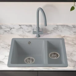 Rangemaster Paragon 1.5 Bowl Igneous Granite Composite Undermount Kitchen Sink & Waste Kit - 550 x 430mm