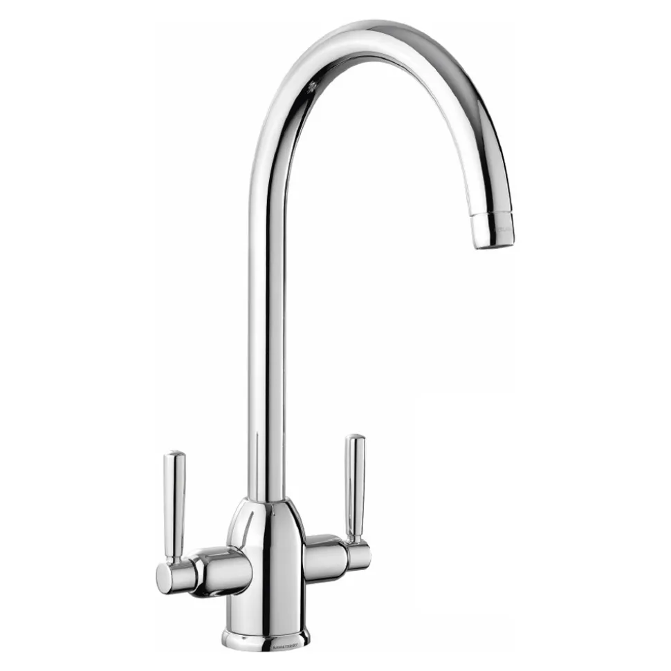 Rangemaster Parma Twin Lever Kitchen Mixer Tap with Swivel Spout