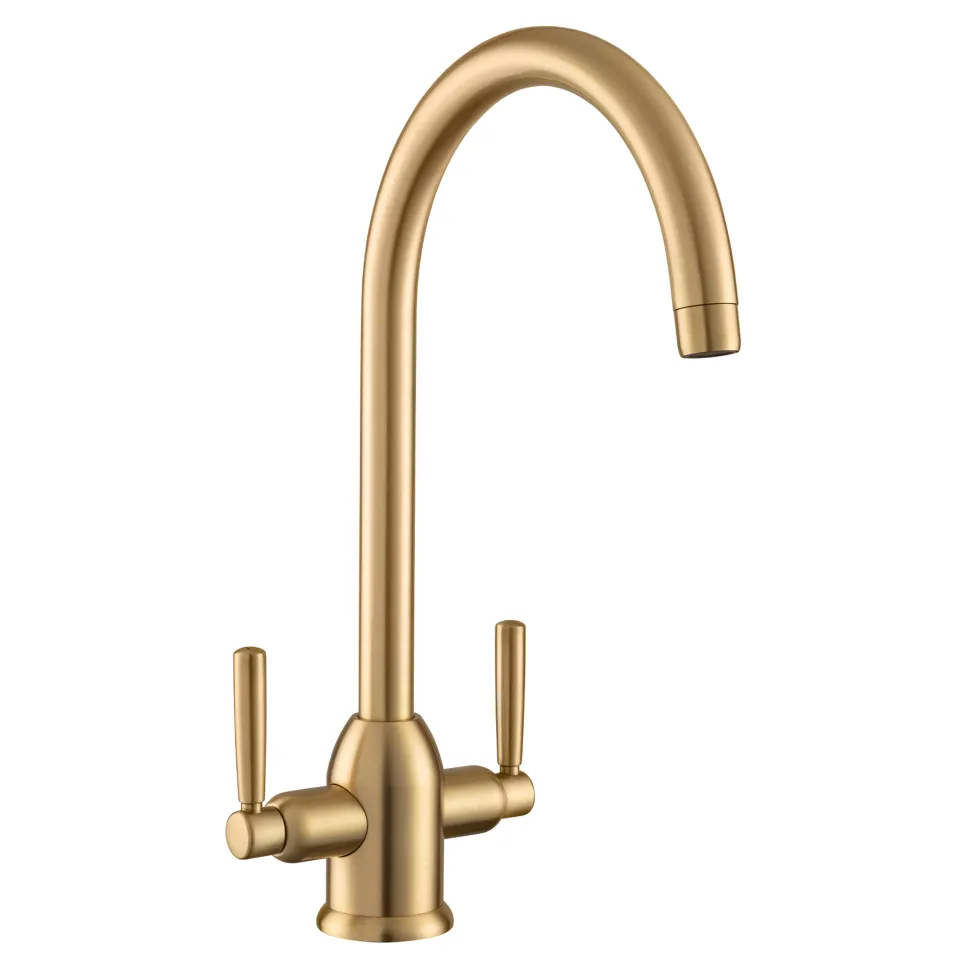 Rangemaster Parma Twin Lever Kitchen Mixer Tap with Swivel Spout