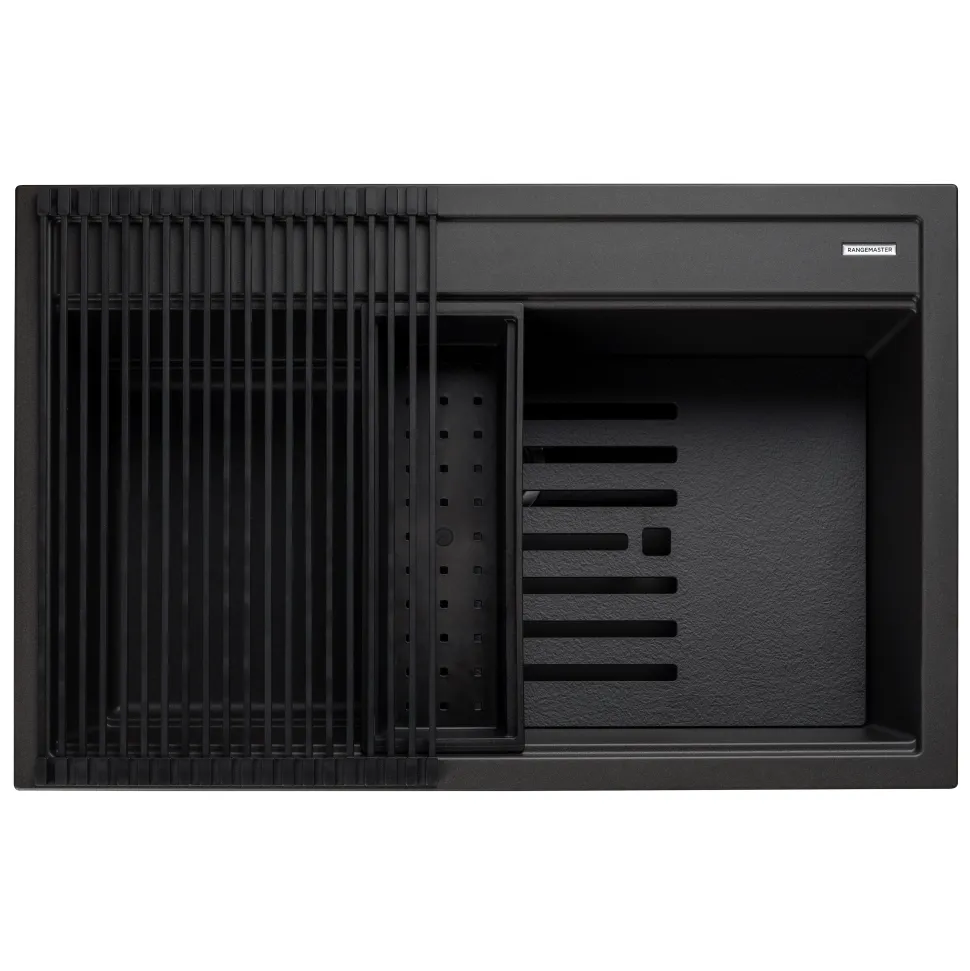 Rangemaster Prato Inset 1 Bowl Igneous Granite Composite Kitchen Sink & Waste Kit - 790 x 510mm
