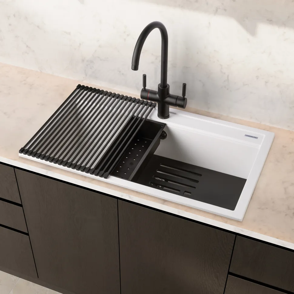 Rangemaster Prato Inset 1 Bowl Igneous Granite Composite Kitchen Sink & Waste Kit - 790 x 510mm