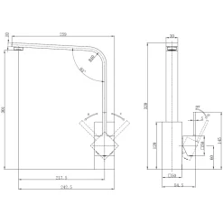 Rangemaster Quadrant Single Lever Contemporary Monobloc Kitchen Sink Mixer Tap
