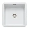 Rangemaster Rustique 1 Bowl Inset/Undermount Fireclay White Ceramic Kitchen Sink & Waste Kit - 462 x 462mm