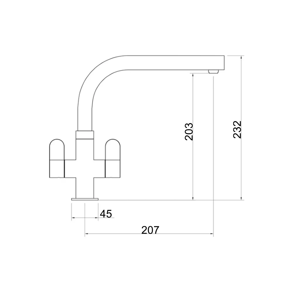 Rangemaster Salorno Twin Lever Kitchen Mixer Tap