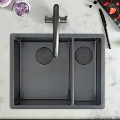Rangemaster Spectra 1.5 Bowl Inset or Undermount Stainless Steel Kitchen Sink & Waste - 555 x 440mm