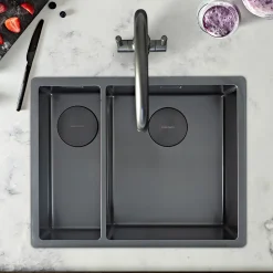 Rangemaster Spectra 1.5 Bowl Inset or Undermount Stainless Steel Kitchen Sink & Waste - 555 x 440mm