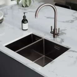 Rangemaster Spectra 1.5 Bowl Inset or Undermount Stainless Steel Kitchen Sink & Waste - 555 x 440mm