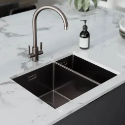 Rangemaster Spectra 1.5 Bowl Inset or Undermount Stainless Steel Kitchen Sink & Waste - 555 x 440mm