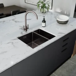 Rangemaster Spectra 1.5 Bowl Inset or Undermount Stainless Steel Kitchen Sink & Waste - 555 x 440mm