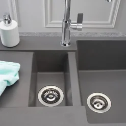 Reginox Amsterdam 1.5 Bowl Granite Composite Kitchen Sink & Waste Kit with Reversible Drainer - 1000 x 500mm