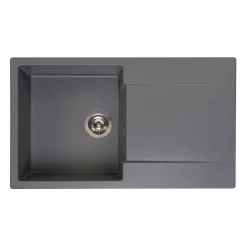 Reginox Amsterdam Compact Single Bowl Granite Composite Kitchen sink & Waste Kit with Reversible Drainer - 860 x 500mm